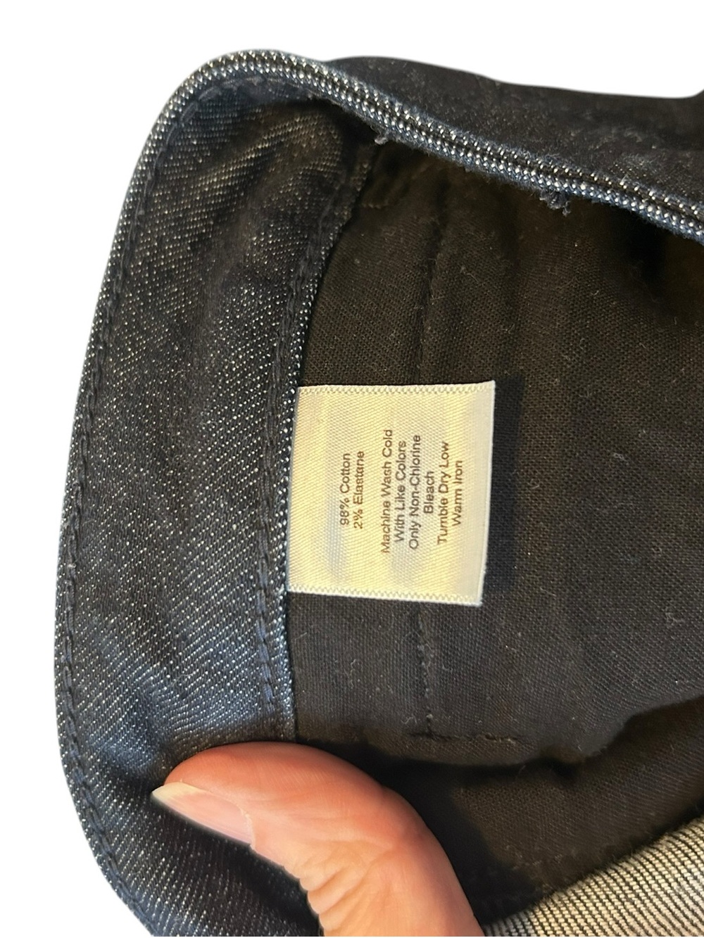 Talbots Dark Wash Cropped Wide-Leg Capri Jeans  2P - Picture 6 of 6